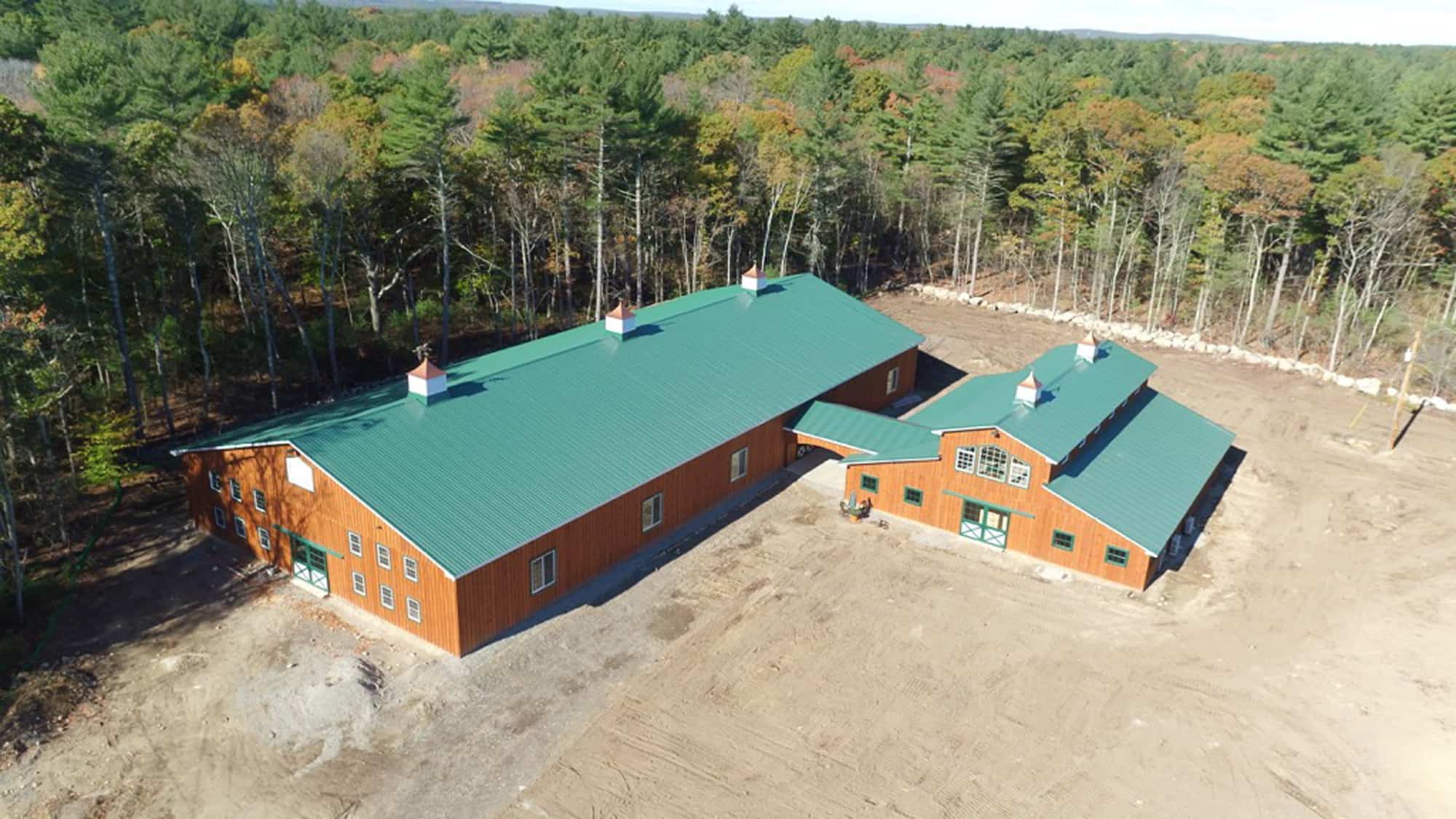 green roof cupola barn door drone