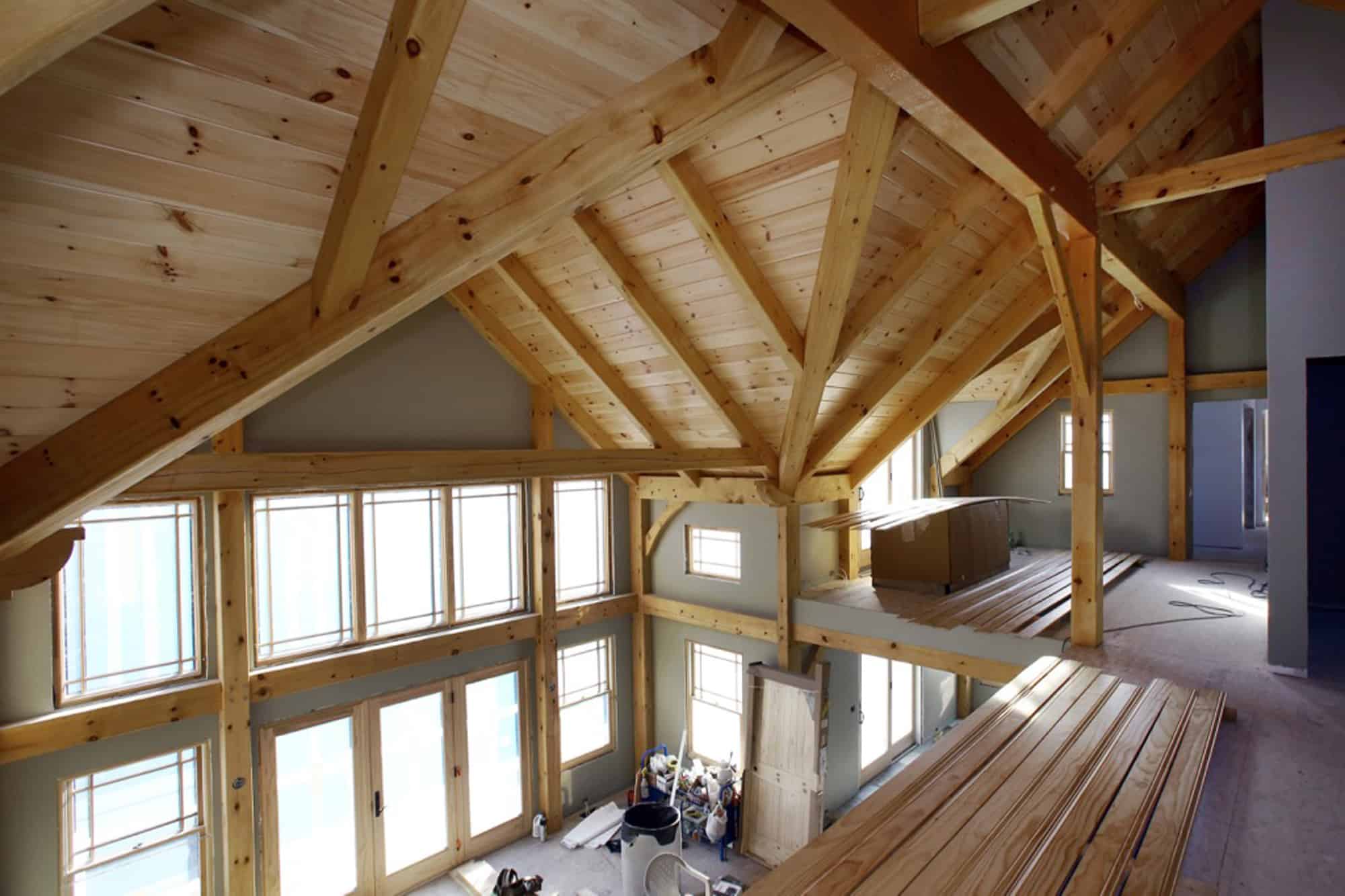 mass timber loft window wall