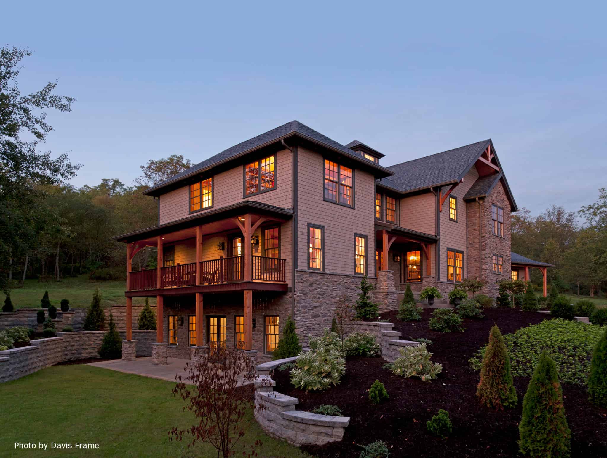 mass timber stonework landscape