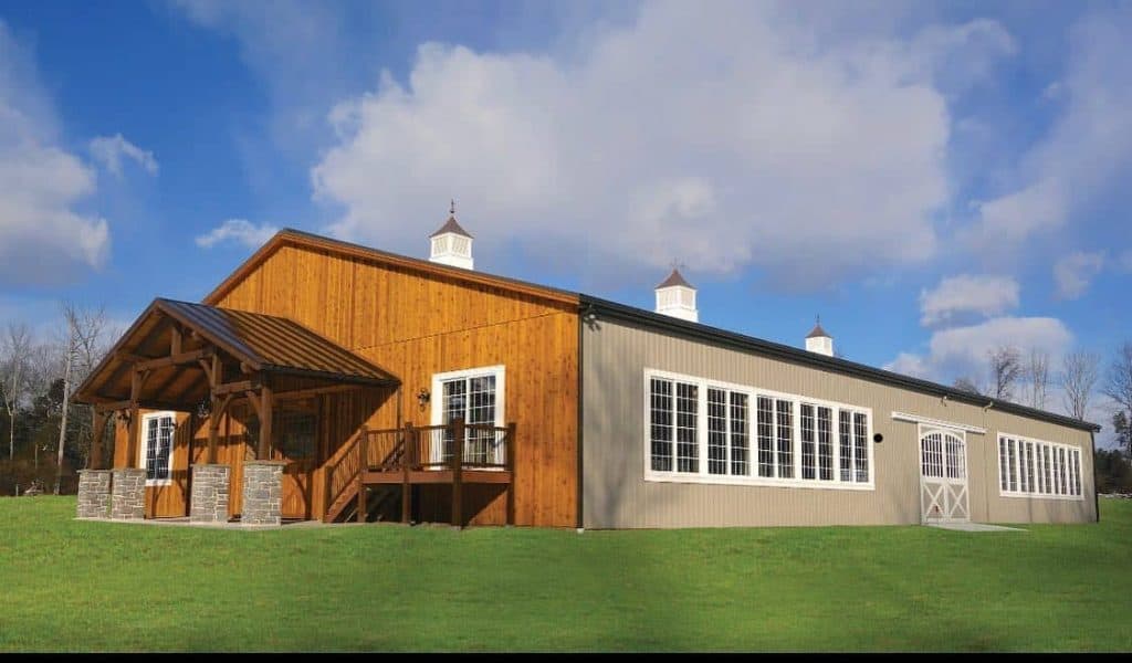 High-quality barn building by Quarry View Building Group, crafted with wood and siding for durability and aesthetic appeal.