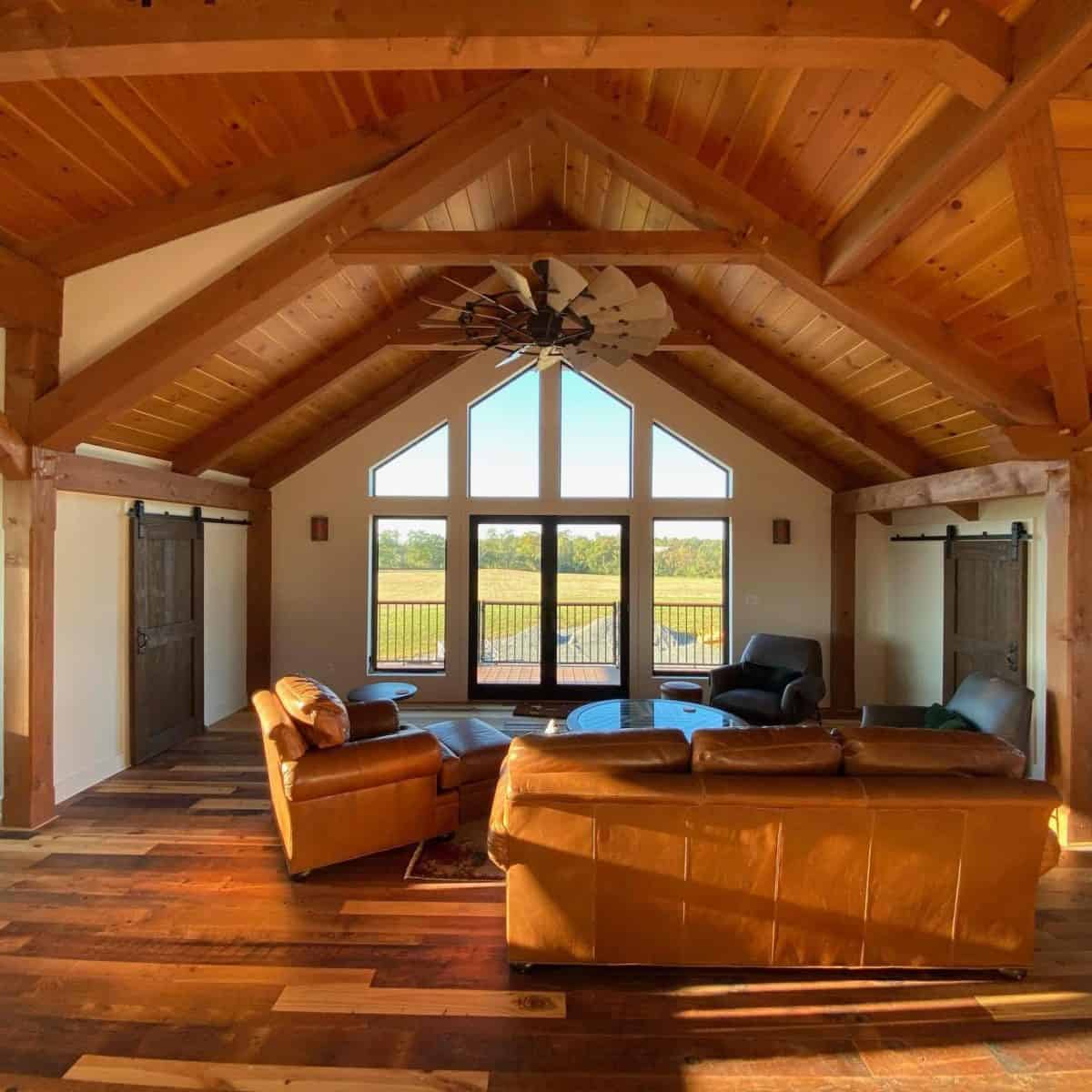 timber frame ceiling fan sunny day