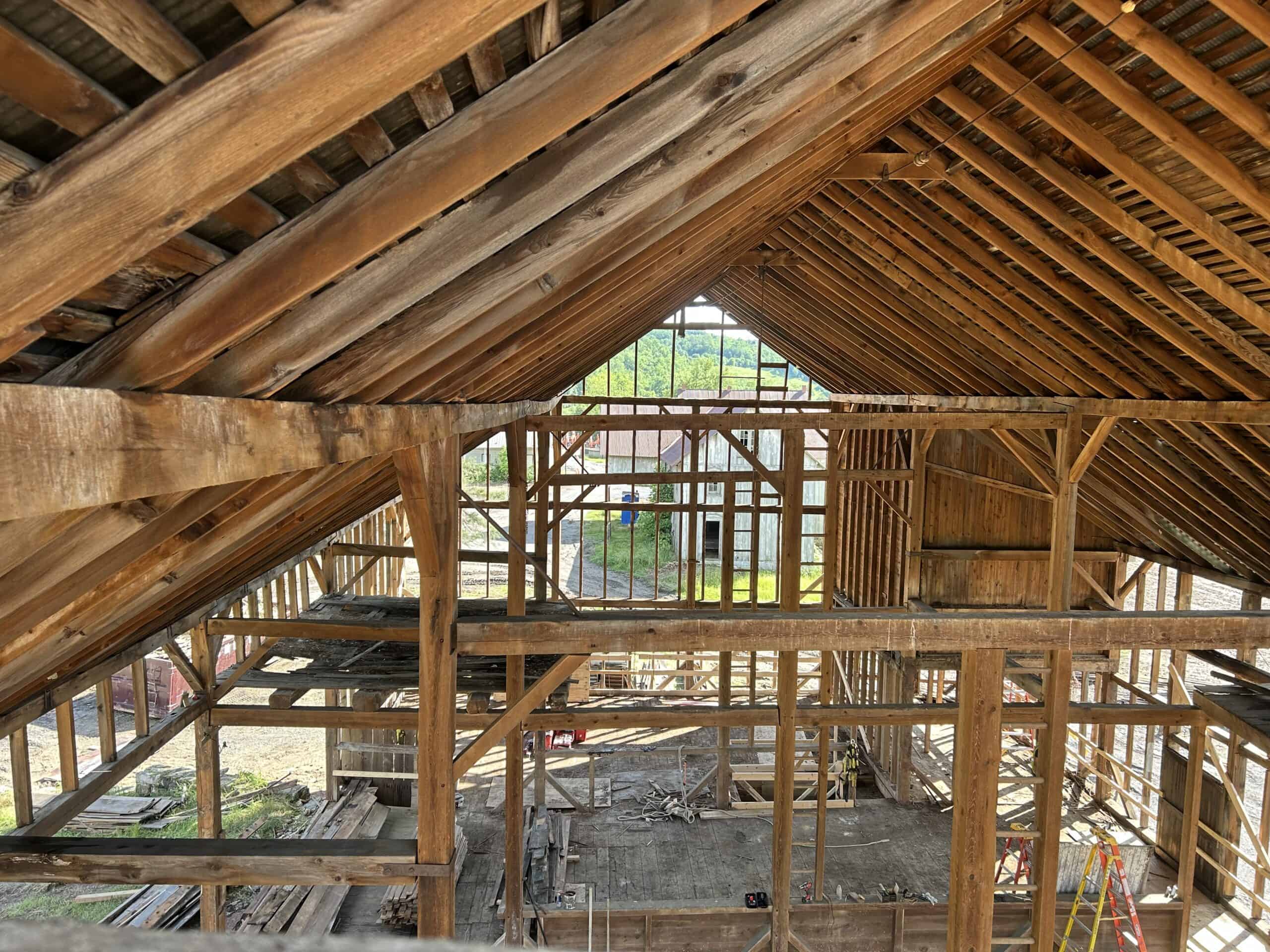 Barn Conversion in PA timber framing in barn
