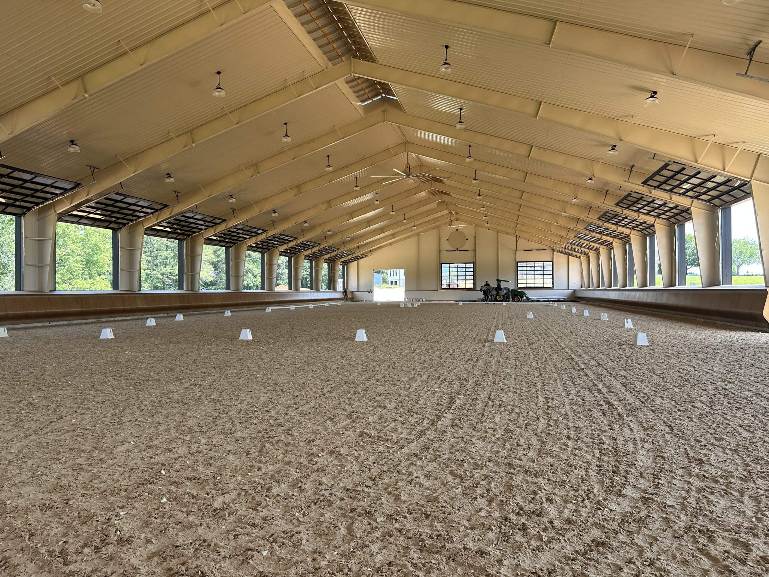 Indoor riding arena interior of indoor riding arena