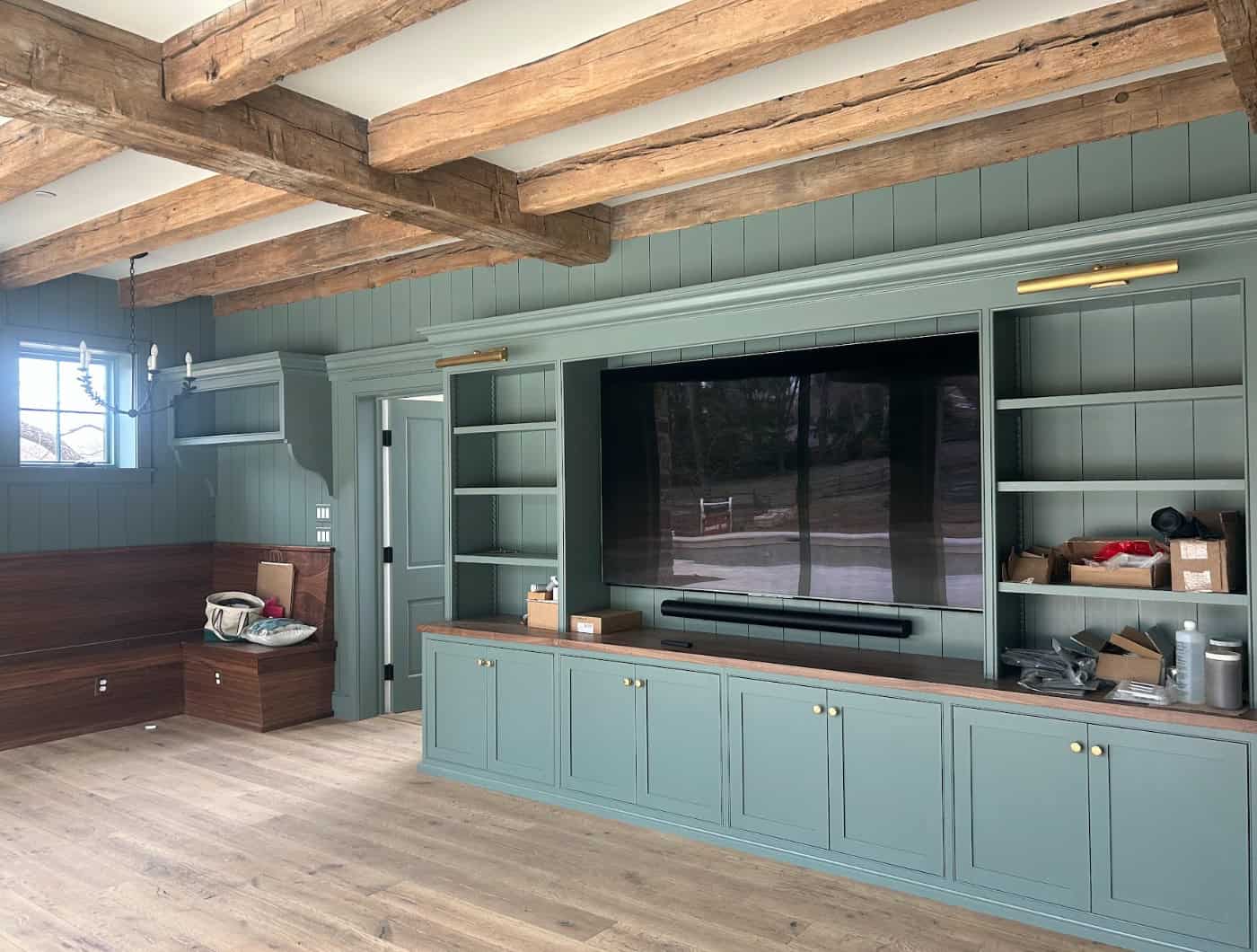TV in timber frame room in pool house TV in timber frame room in pool house